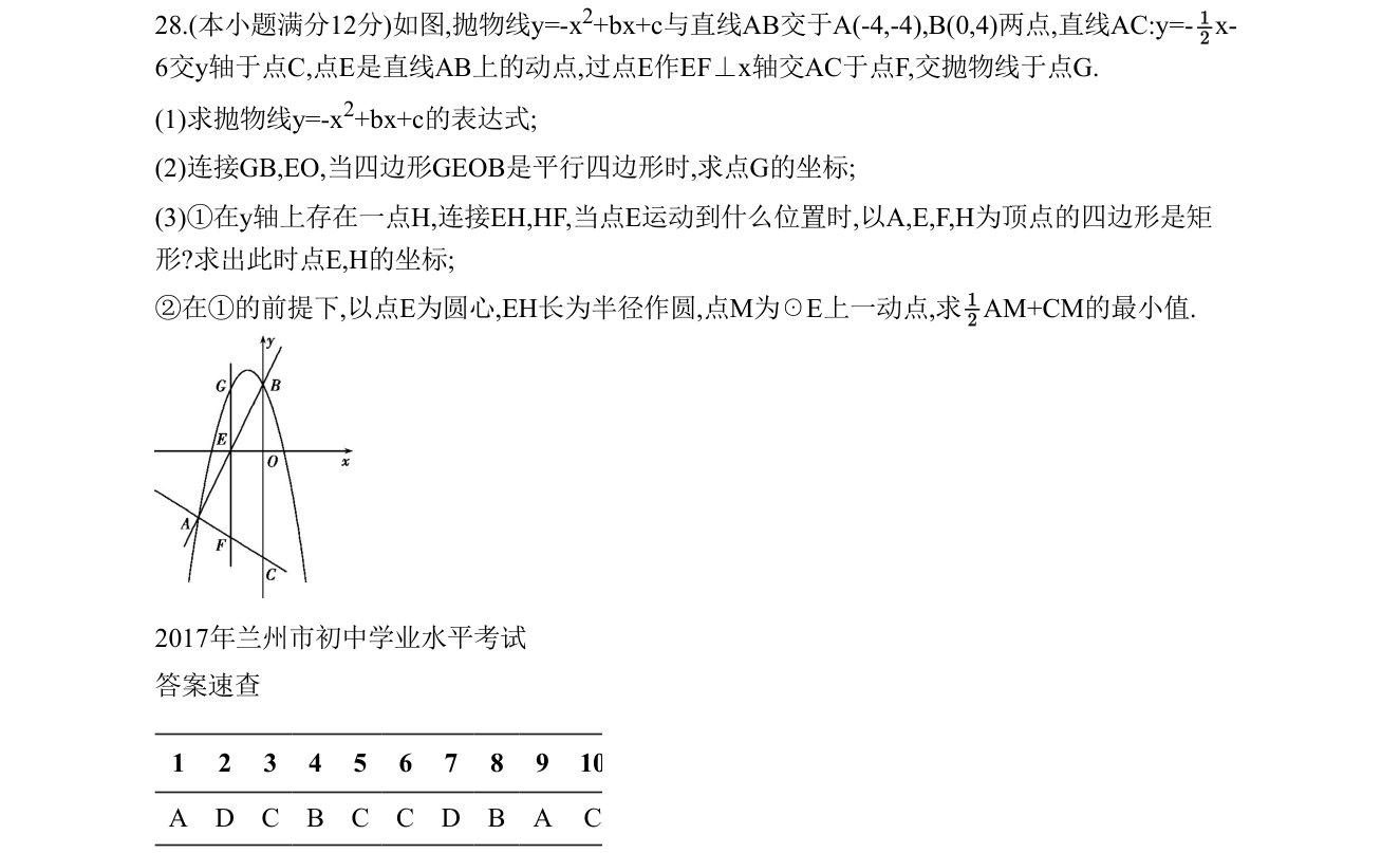 第 28 题原题