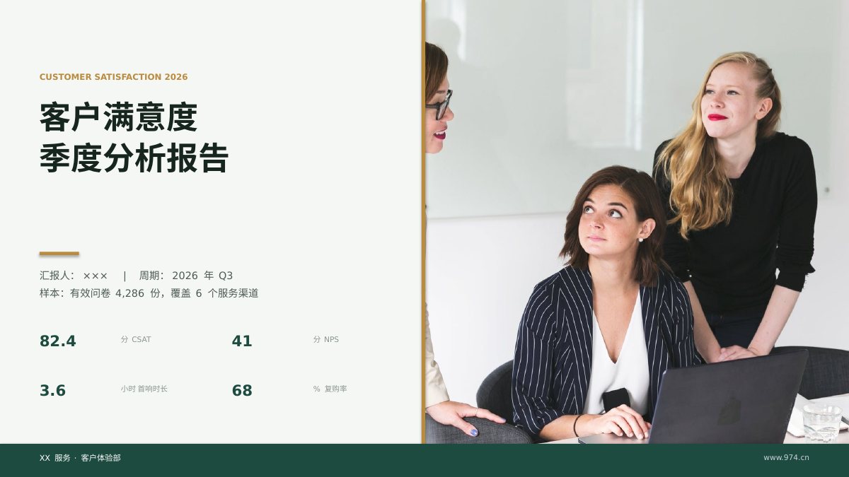 客户满意度分析PPT模板封面