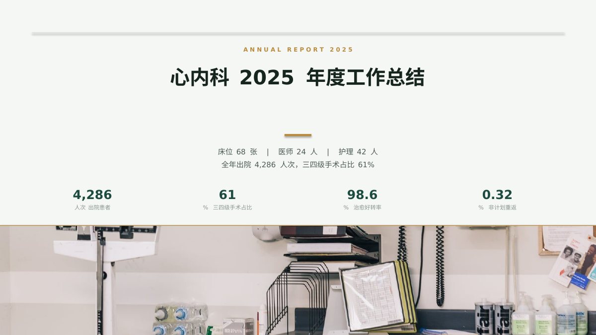 医院科室年度总结PPT模板封面