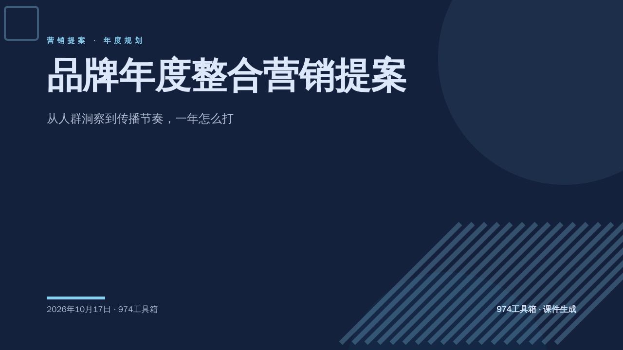 品牌年度整合营销提案