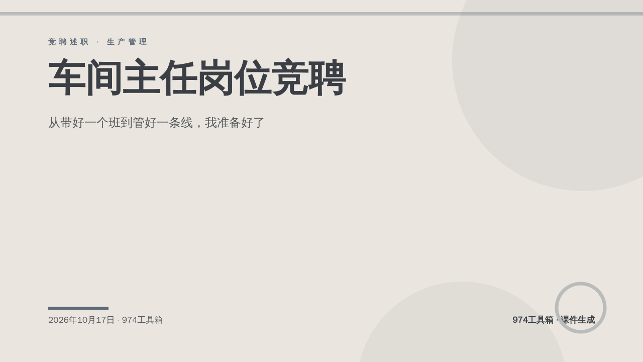 车间主任岗位竞聘