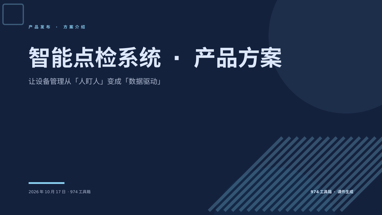 智能点检系统 · 产品方案 版面预览